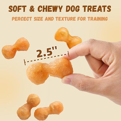 Pawmate Dog Treats Chicken Wrapped Peanut Butter Bones 2.5'', Easily Digestable Dog Chews Rawhide Free Grain Free, Chewy Training Treats Snacks for Small Medium Large Dogs, 10.6 oz