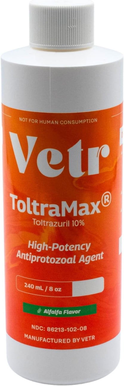 ToltraMax Toltrazuril 10.0% for Horses, Dogs, Cats, 240mL/8 Ounce, for Non-Food Chain Animals, Alfalfa