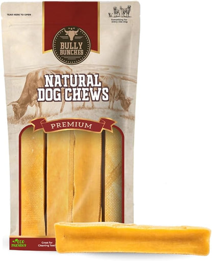 Bully Bunches Large Authentic Yak Cheese Himalayan Chews for Large Dogs & Heavy Chewers - All Natural Dog Treat Dental Chews, Made with Real Yak Milk - Lactose & Rawhide Free (6 Pk)