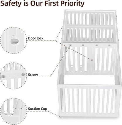 AOOLE Dog Playpen with Door & Cover Top,18*Fence Panel Puppy Playpen, 2 Room Dog Crate, Pet Playpen for Small & Medium Dogs, Puppy Play Pen for Indoors & Outdoor