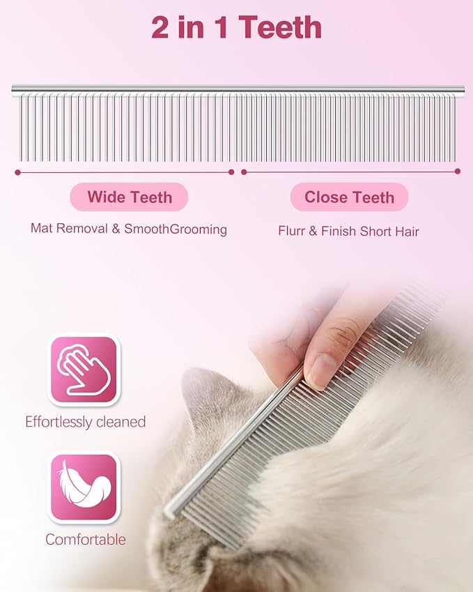 Fiurfiy Furry Professional Pet Grooming Scissors with Safety Round Heads - 6 in 1 Curved Scissors for Dogs and Cats