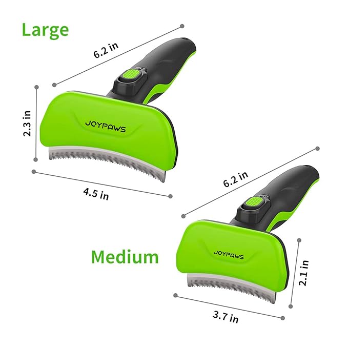 Pet Grooming Brush for Dogs and Cats, Self-Cleaning Undercoat Deshedding Tool, Effectively Reduces Shedding by Up to 95%, Long or Short Hair Remover for Grooming, Green, Hair Brush