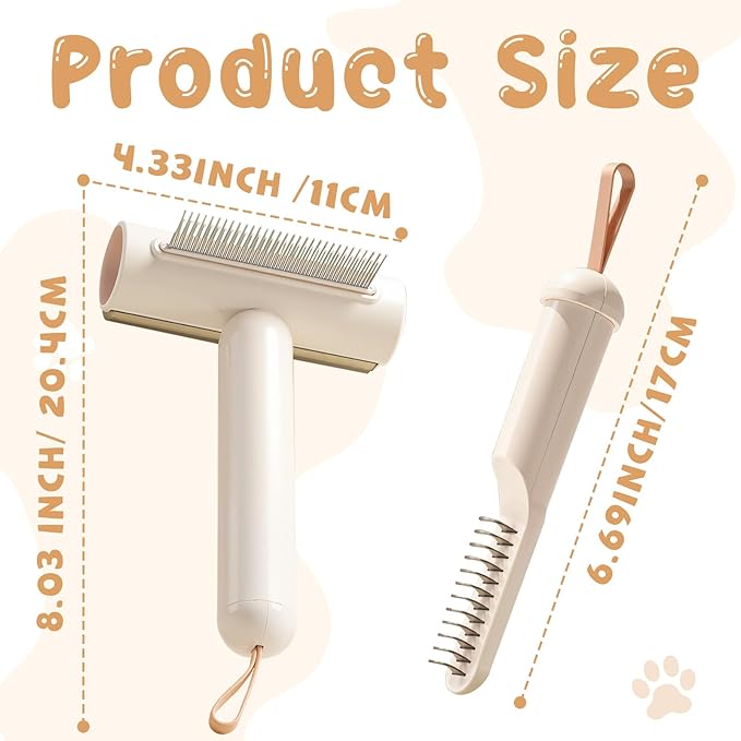 3-in-1 Cat Brushes for indoor Cats, Multifunctional Slicker Brush, Pet Brush for Shedding