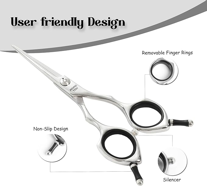 Momotou Dog Grooming Scissors 5 inch Small Straight Scissors Super Light Professional 440C Stainless Steel Pet Shears for Trimming Face and Paws Nose Ear Easy Use.