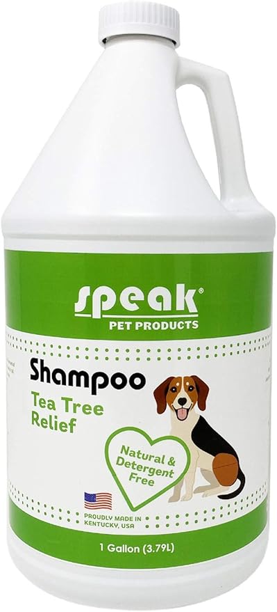 Speak Pet Products Natural Dog Shampoo, Tea Tree Relief, 1 Gallon