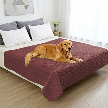 Ameritex Pet Bed Cover Dog Bed Blanket for Sofa and Furniture Waterproof New Pattern Design (52x82 Inch, Burgundy)