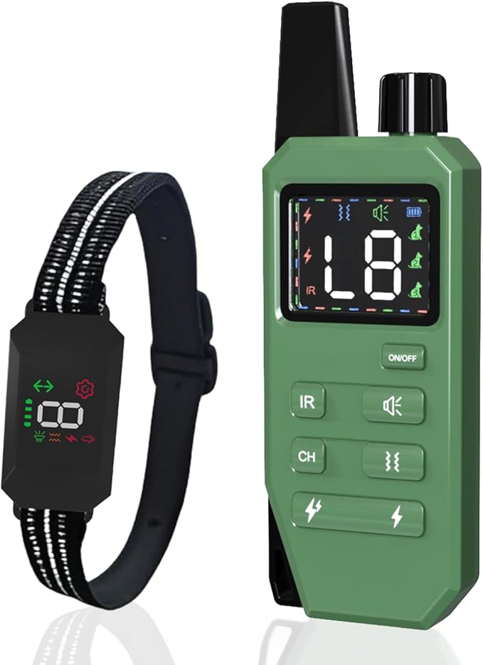 Dog Shock Collar Dog Training Collar with Remote Innovative IPX67 Waterproof with 5 Training Modes, Rechargeable E-Collar for All Breeds- Green