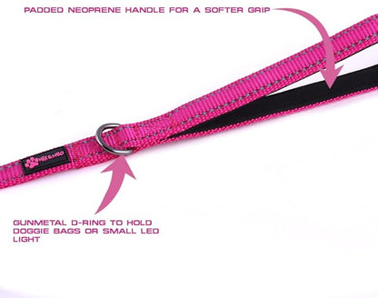 Max and Neo Small Dog Reflective Nylon Leash - Donate a Leash to Dog Rescue for Each Sold (Black, 4x5/8)