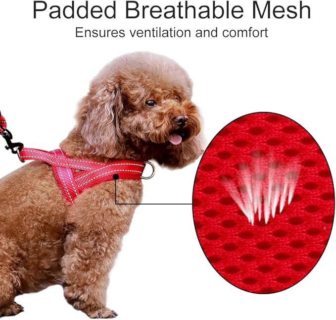 Plutus Pet No Pull Dog Harness with Breathable Mesh Padded, Adjustable Reflective Escape Proof Dog Harness, Quick Fit Dog Vest Harness for Small Medium Large Dogs(L, Red)