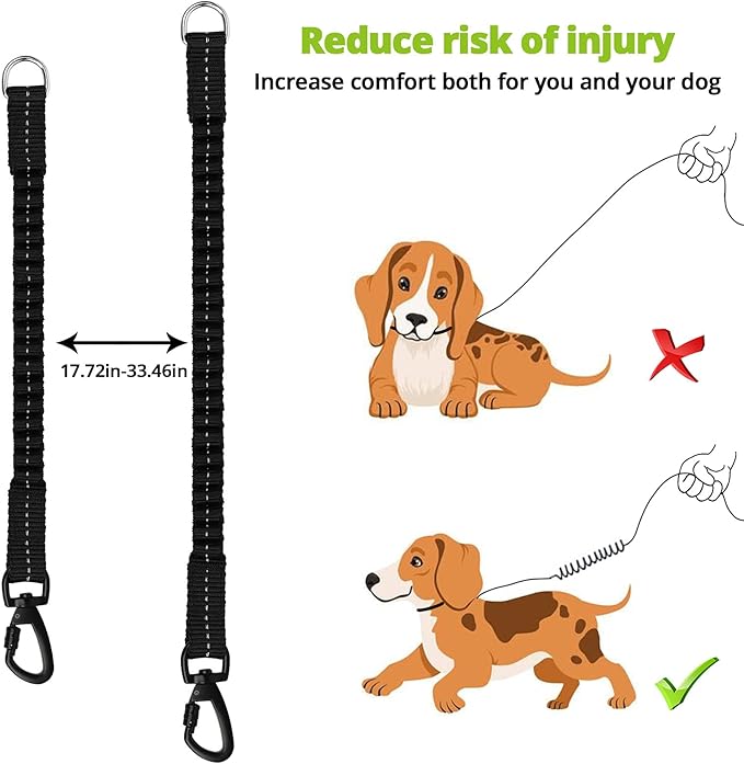 Long Dog Leash 30 FT: Heavy Duty Rope Leashes for Dogs Training with Swivel Lockable Hook Reflective Threads Bungee and Padded Handle - Dog Lead for Large Small Medium Dogs Outside Walking Hiking