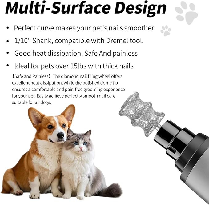 ZQZQMG Dog Nail polishing Machine Drill bit, Automatic Nail Grinder, Dog Nail Grinding Tool Accessories, pet Nail polishing Machine Accessories, 1/10 inch Small and Medium-Sized Dog Nail Clippers