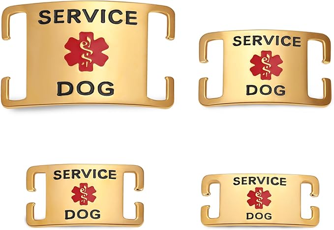 Leash King Surgical Stainless Steel PVD Gold K9 Pet ID Jewelry Tag - Slide on Dog Collar or Harness Quickly and Securely – No Noise, Durable - Stylish & Comfortable - Perfect for Dogs & Cats/Small