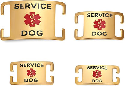 Leash King Surgical Stainless Steel PVD Gold K9 Pet ID Jewelry Tag - Slide on Dog Collar or Harness Quickly and Securely – No Noise, Durable - Stylish & Comfortable - Perfect for Dogs/Extra Large