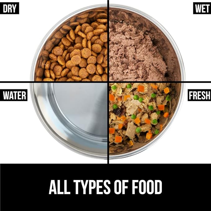 GORILLA GRIP Dog Bowl, Holds 8 Cups (64 fl oz), Heavy Duty Metal Food and Water Bowl for Feeding Dogs and Cats, Easy Clean, Dishwasher Safe, Rust Resistant Stainless Steel, BPA Free Rubber Base, Black