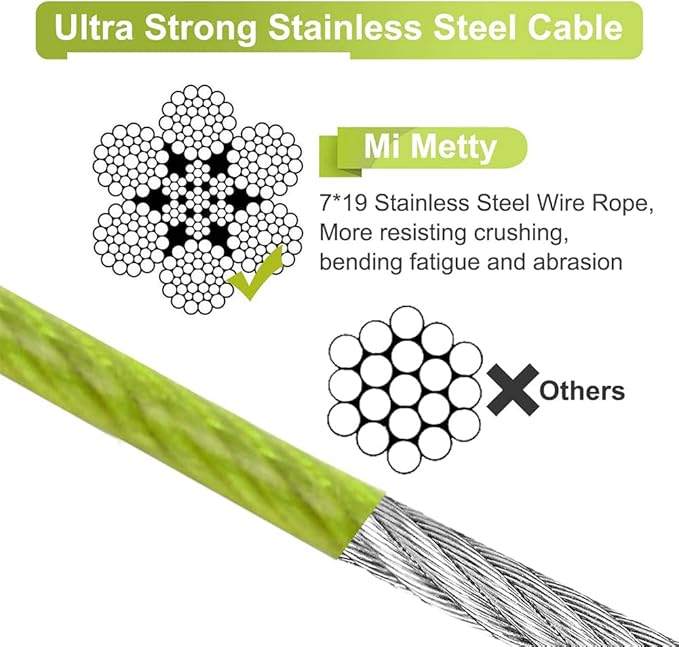 Tie Out Cable for Dogs,30FT Dog Leads,Heavy Duty Tie Out Cable for Large Dogs Up to 125lbs,Durable Dog Runner Tether Line for Outdoor,Yard