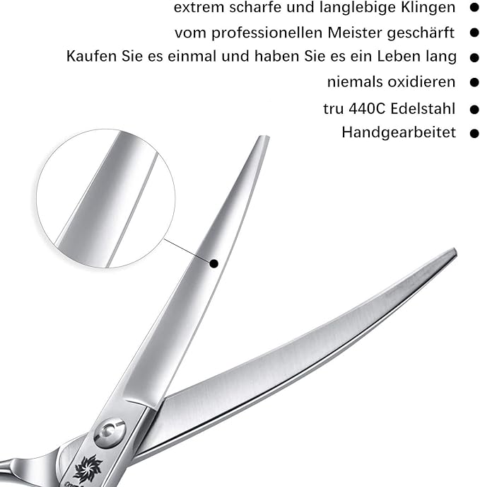 Dream Reach Dog Grooming Scissors - 6.5" Professional Downword Curved Shears for Cats Dogs
