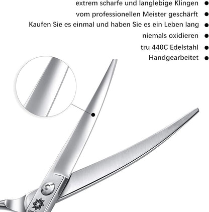 Dream Reach Dog Grooming Scissors - 6.5" Professional Downword Curved Shears for Cats Dogs
