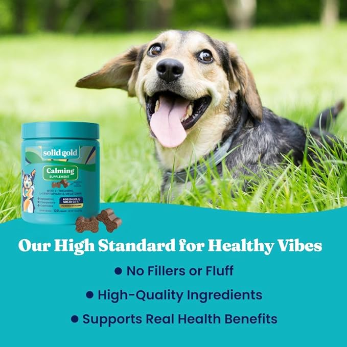 Solid Gold Calming Chews for Dogs - Dog Calming Chews W/Melatonin for Separation, Stress & Hyperactivity Relief - Supports Relaxation for Travel, Fireworks & Storms - All Ages & Sizes - Bacon - 60ct