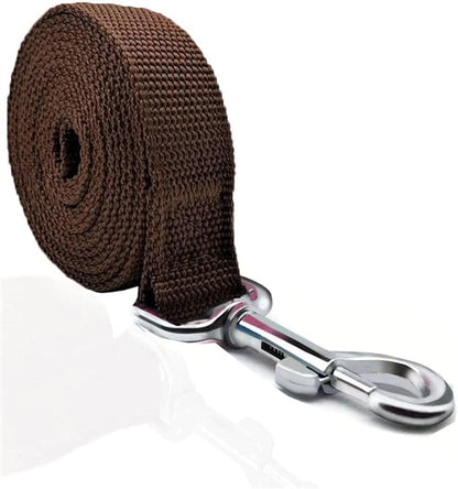 TAIAN 4FT/5FT/6FT Strong Dog Leash, Nylon Dog Leashes for Small Medium Large Dogs (1 in x 6 ft, Brown)