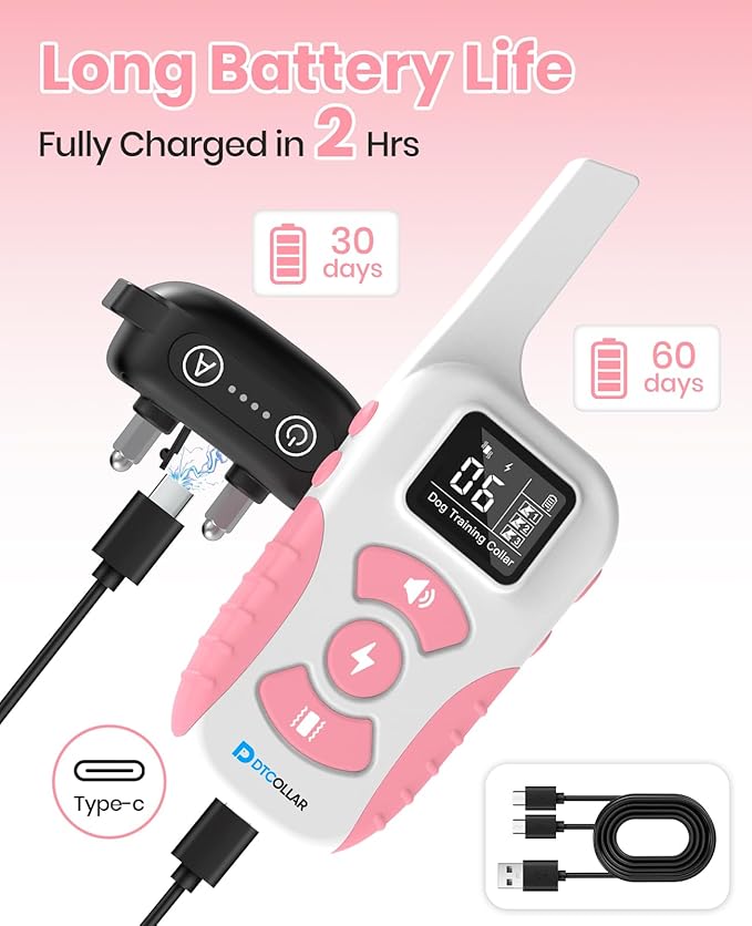 2-in-1 Bark Collar & Shock Collar for Dogs, 3300Ft Dog Training Collar with Remote 2 Pack - Anti Bark/Beep/Vibration/Shock 4 Modes, IP67 Smart Dog E Collar with 5 Adjustable Sensitivity for All Breeds