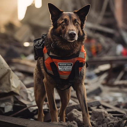 TACVEL 2 Pieces Rescue Dog Nervous Give Me Space Dog Patches, Service Dog Patches with Hook Backing for Service Animal Vests, Harnesses
