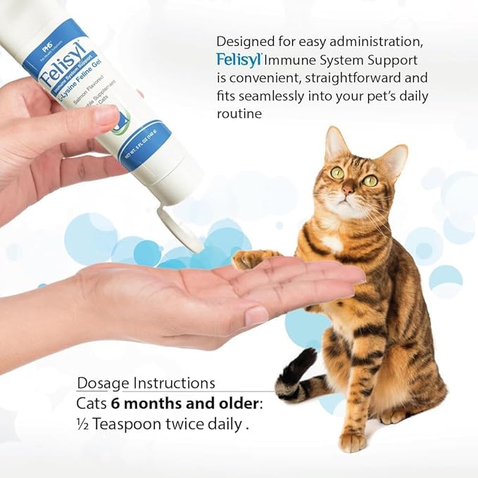 Felisyl L-Lysine Gel for Cats & Kittens (5oz) – Immune System, Respiratory & Eye Health Support. Reduces Sneezing, Runny Nose & Watery Eyes. Daily Salmon-Flavor Supplement – Made in USA