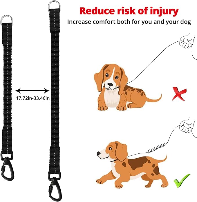 Long Dog Leash 15 FT: Heavy Duty Rope Leashes for Dogs Training with Swivel Lockable Hook Reflective Threads Bungee and Padded Handle - Dog Lead for Large Small Medium Dogs Outside Walking Hiking Red