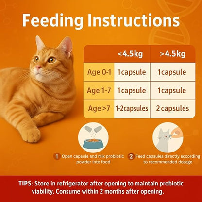 Dr. Kiwi O'dogcat Probiotics for Cats | Support Gut Health, Diarrhea, Digestive Health & Seasonal Allergies