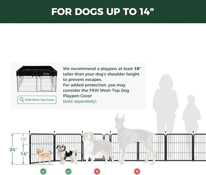 FXW Rollick Unleashed Dog Playpen for Indoor, Yard, RV Camping, 24 inch 6 Panels for Small and Puppy Dogs│Patented