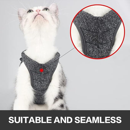 HEYWEAN Cat Harness and Leash - Ultra Light Escape Proof Kitten Collar Cat Walking Jacket with Running Cushioning Soft and Comfortable Suitable for Puppies Rabbits