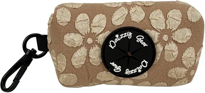 Medium Dog Collar and Harness Set – No Pull, All-Weather, Breathable Harness & Leash Set with Collar, Bandana, Sailor Bow & Poop Bag Holder – Adjustable & Soft - Cocoa Bloom on Jacquard Fabric