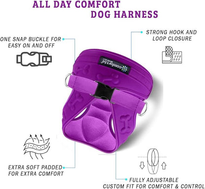Comfort Fit All Weather Dog Harness No Pull Soft Padded Extra Comfort Step in Dog Harness with Adjustable Buckles Easy Control Vest Harness for Small Medium Large Dogs Inside Velvet Plush