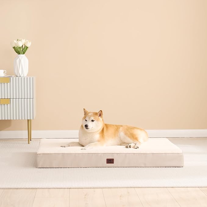 EHEYCIGA Orthopedic XXL Dog Beds for Jumbo Dogs with Removable Washable Cover,Camel, 50x36