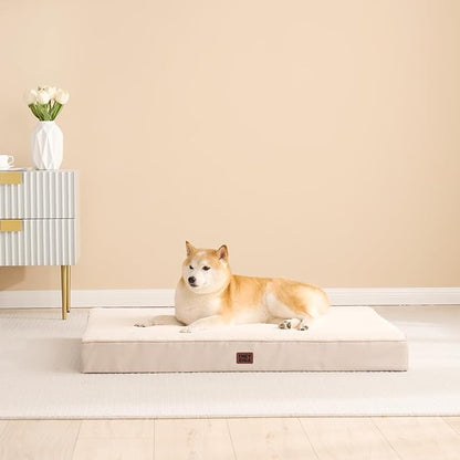 EHEYCIGA Orthopedic XXL Dog Beds for Jumbo Dogs with Removable Washable Cover,Camel, 50x36