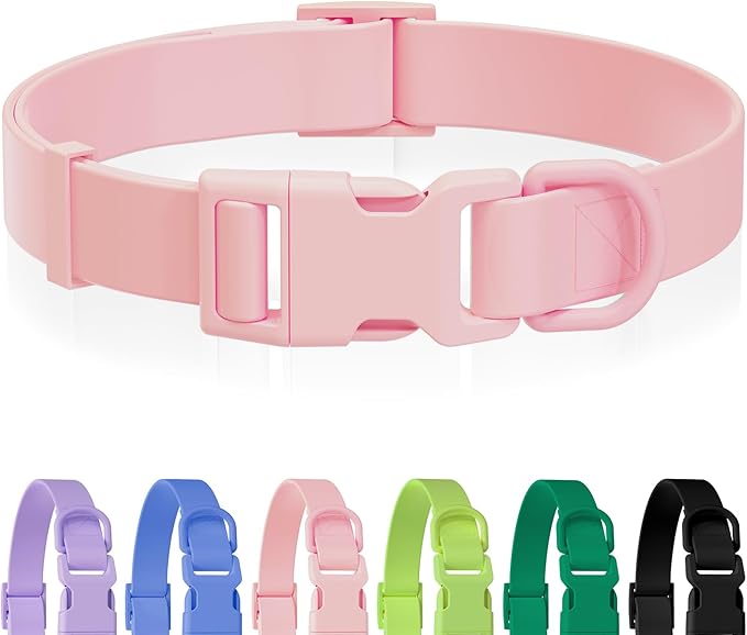Waterproof Rubber Dog Collar, Odor-Resistant and Easy to Clean, Ideal for Daily Walks, Rainy Days, Swimming and Hiking, Fits Small Medium and Large Dogs