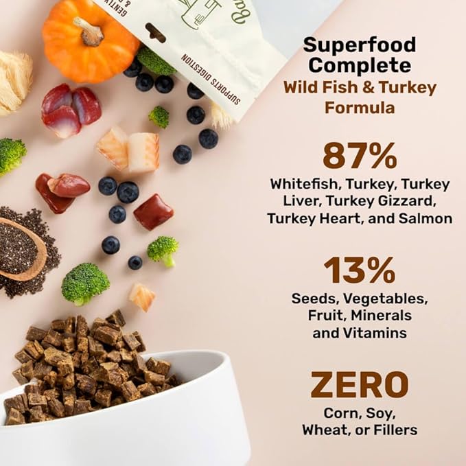 BADLANDS RANCH by Katherine Heigl – Superfood Complete Air-Dried Fish & Turkey Dog Food – High Protein with Superfoods for Daily Wellness & Consistent Nutrition – 64 oz (Pack of 2)