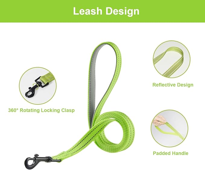 Hipubby Dog Harness and Leash Set, No Pull Soft Mesh Puppy Harness for Small Medium Dogs, Cats - Step in Reflective Breathable Lightweight Vest Harness for Walking, Training - Bright Green, XS