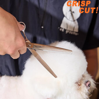 High-end Professional Dog Grooming Thinning Scissors Teeth Cutting Blending Shears Pet Texturizing Shears 7.5 Inch Extremely Very Sharp Stainless Steel Alloy For Cat Other Animals Groomer