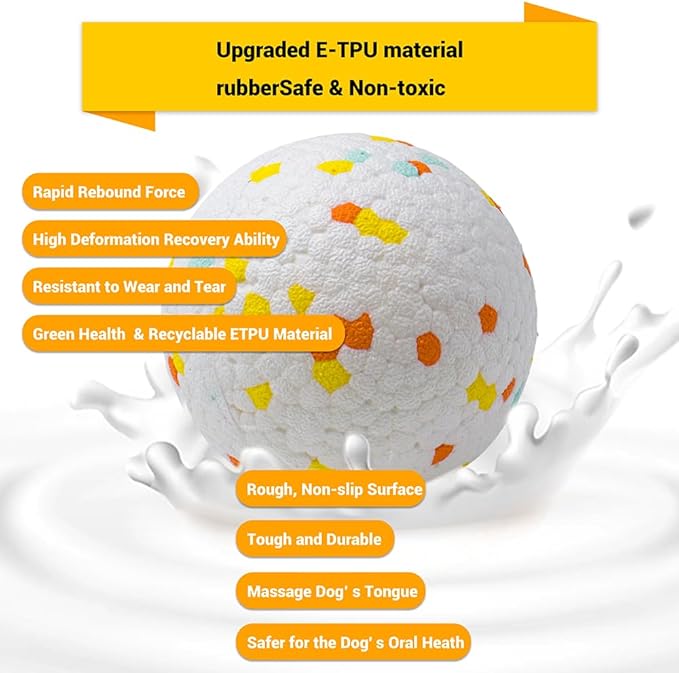 LIEVUIKEN Dog Balls Toys for Aggressive Chewers, Indestructible Durable Bouncy Floating Balls for Dogs to Fetch, Durable Solid Rubber Ball for Training Dog(2 Pack)