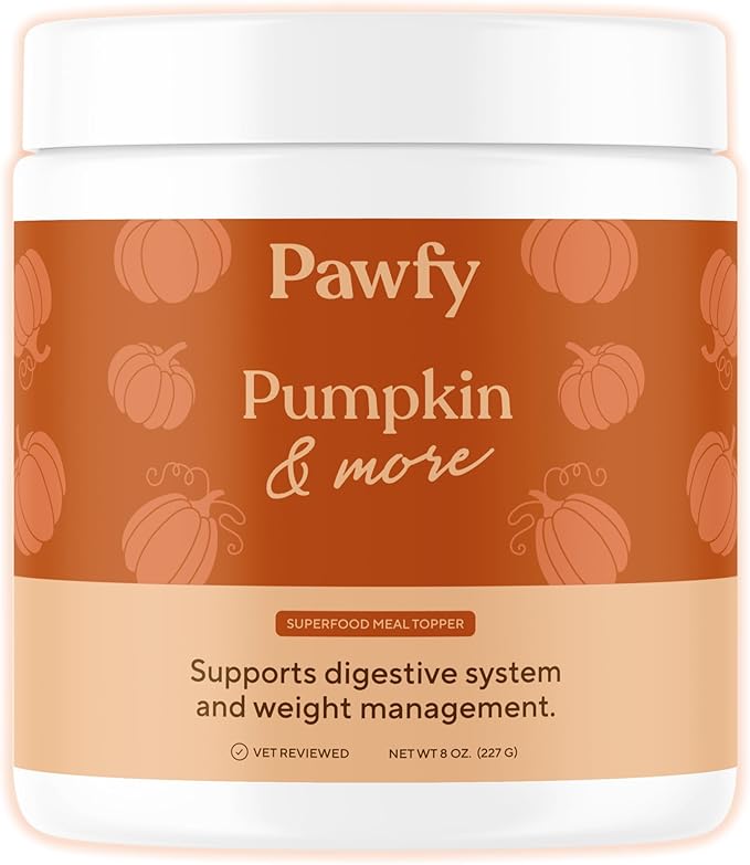 Pawfy Pumpkin for Dogs - Natural Fiber Supplement | Organic Pumpkin Powder for Dogs with Digestive Support | Supports Stomach Healthy Digestion - 100% Pumpkin Puree Fiber