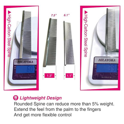 Claw Claws 6.1" Comb with Rounded Ends Spine, Pet Comb for Professional Groomer Tool, for Short to Medium Haired Dog, Cat and other pets.