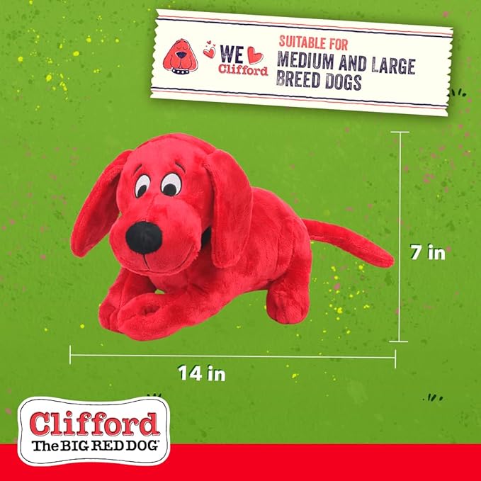Clifford® Snuggle Buddy Medium Size Plush Dog Toy | Cozy Dog Stuffed Animals Play Toy for Medium to Large Dogs | Comfort, Squeakers, Crinkle, Interactive Bonding