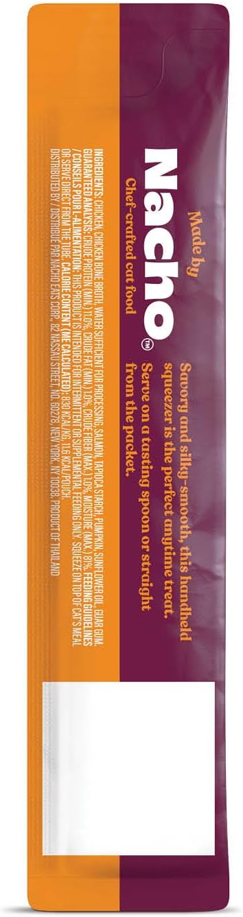 Made by Nacho Lickable Cat Treats Mousse Tubes 12 Count with Bone Broth Chicken and Salmon Recipe (.5 oz) No Grains, Corn, Wheat or Soy