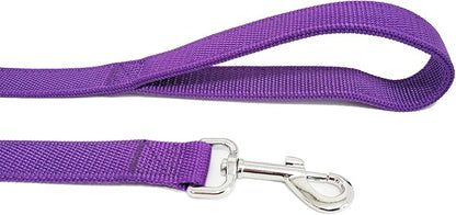 Strong Nylon Dog Leash with 2-Layer, 4 FT/ 6 Feet Long, 1 Inch Wide for Medium Large Dogs (1'' x 5 FT, Purple)