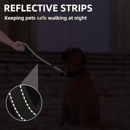PUPTECK Reflective Dog Leash with Comfortable Padded Handle Durable Nylon Dog Lead for Small Medium and Large Dogs Cats Walking Running Training Outside, Beige