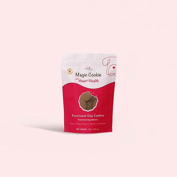 Pawco Dog Treats, Heart Health – Supports Heart Function & Vitality – Crunchy Dog Cookies with Peanut Butter, Apple & Taurine for Dogs – Functional & Healthy Rewards for Dogs – Magic Cookie – 8.8oz