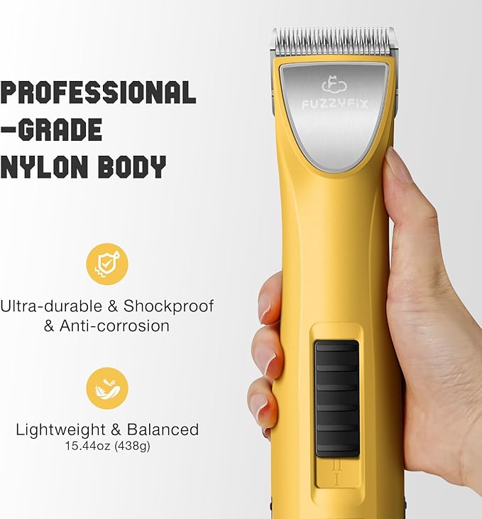 Professional Dog Clippers for Grooming with Charging Replacement, Low Noise Pet Grooming Kit for Thick Curly Matted Heavy Coats Cordless Hair Trimmer with 8 Metal Guide Combs for Animal Horse