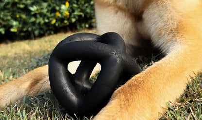 Tuff Pupper SuperChewer Extremely Tough Cage Ball for Dogs | 2X Tennis Ball Size | Natural Rubber | Tough Toy for Aggressive Chewers | Heavy Duty for Medium Large Breed | Strong but NOT Indestructible