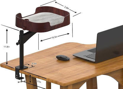 RAKEMETE Cat Desk Bed, Adjustable Up and Down and 360° Rotatable for Elevated Pet Habitat in The Home&Office - Space-Saving, Comfortable Litter, Pet Mat and Removable Indoor Cat Mat