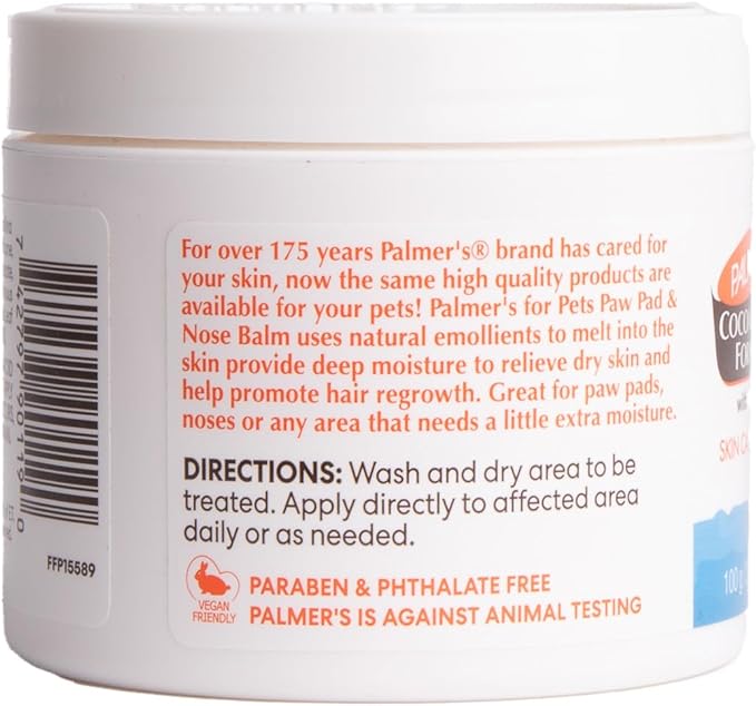 Palmer’s for Pets Cocoa Butter Paw Pad and Nose Balm for Dogs, Fragrance Free Dog Skin Soother with Vitamin E for Dry Paws and Noses, Plant Based Formula, 3.5 Oz